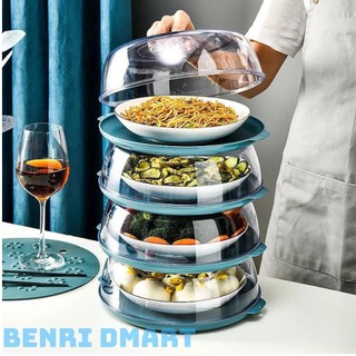 lồng bàn gấp gọn nhựa cao cấp takashi 5 tầng, có thể xếp tầng, tránh bụi T509