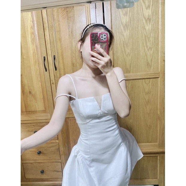 Đầm 2dây xoè dự tiệc đính đá siêu sang TK1187