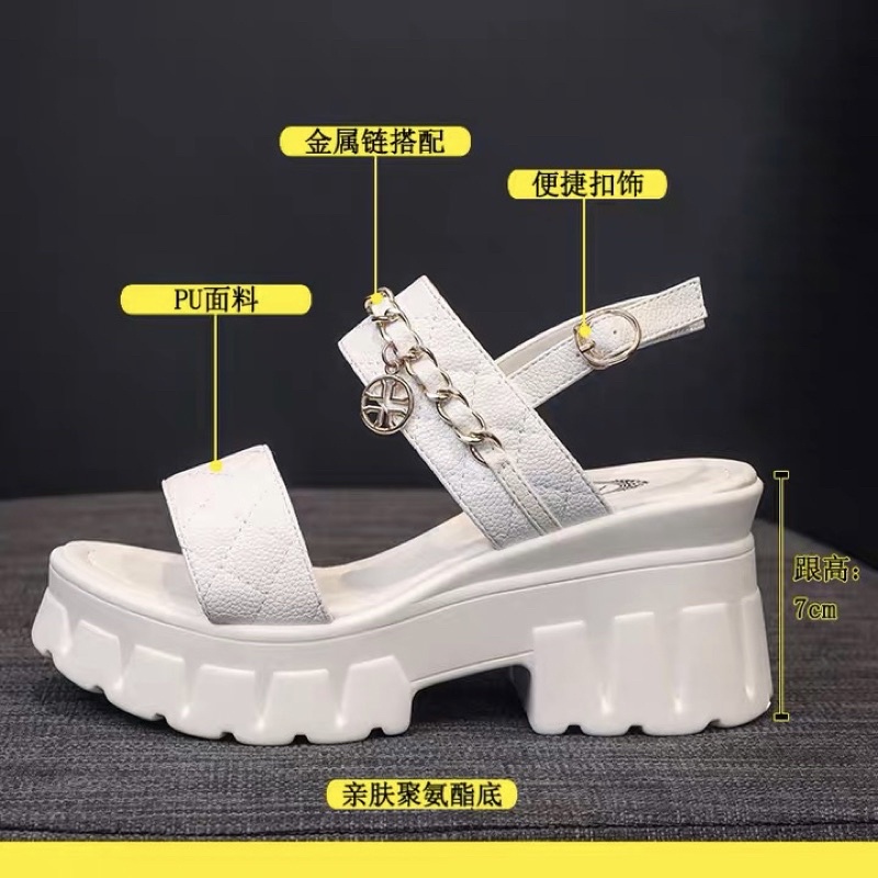 Sandal đế cao 7cm  dép quai hậu Andu Store