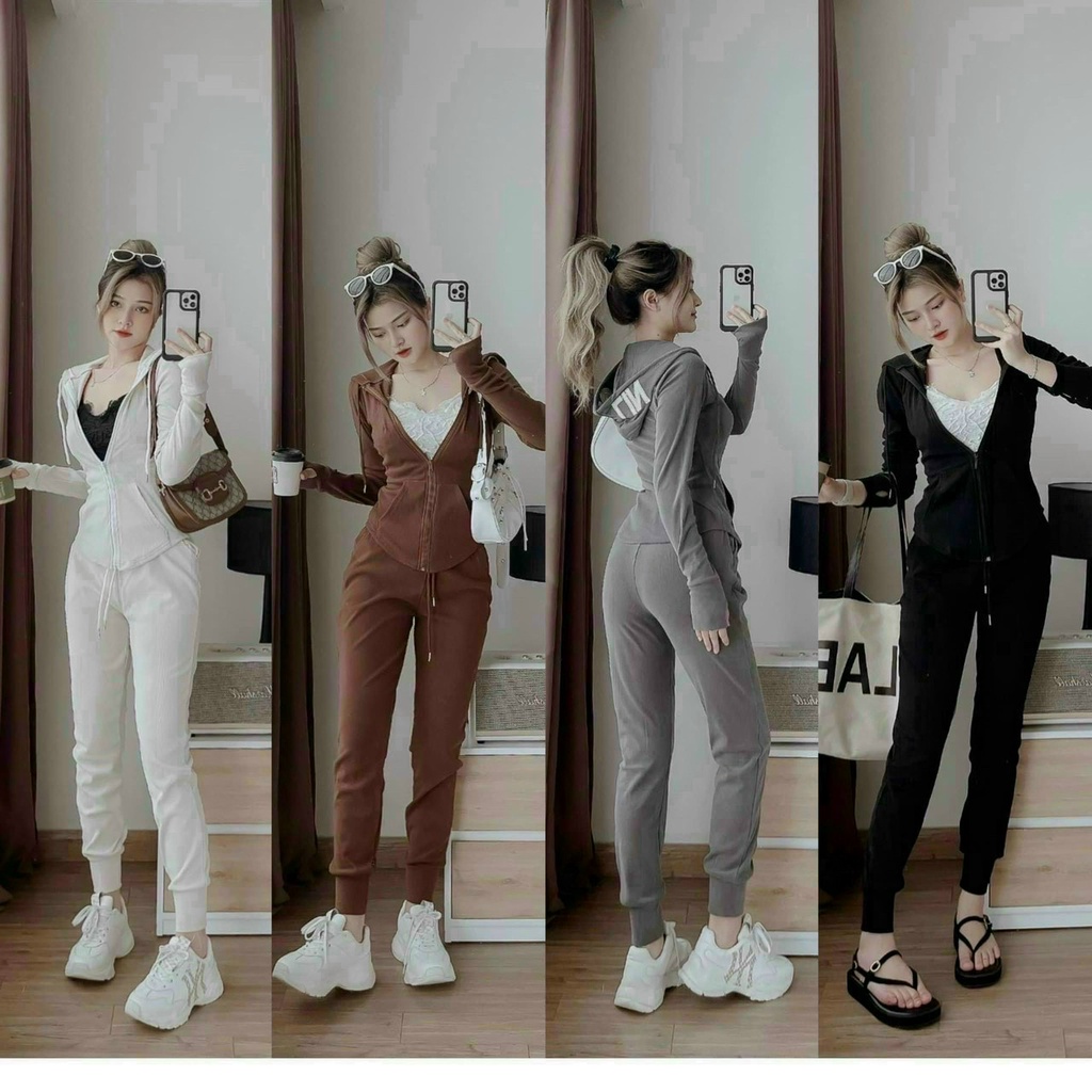 Set Bộ Nữ Đi Chơi,Dạo Phố,Set Bộ Áo Khoác Có Mũ Quần Jogger Tiểu Thư Khoe Eo Tôn Dáng sang Chảnh Thời Trang Thiết Kế MJP