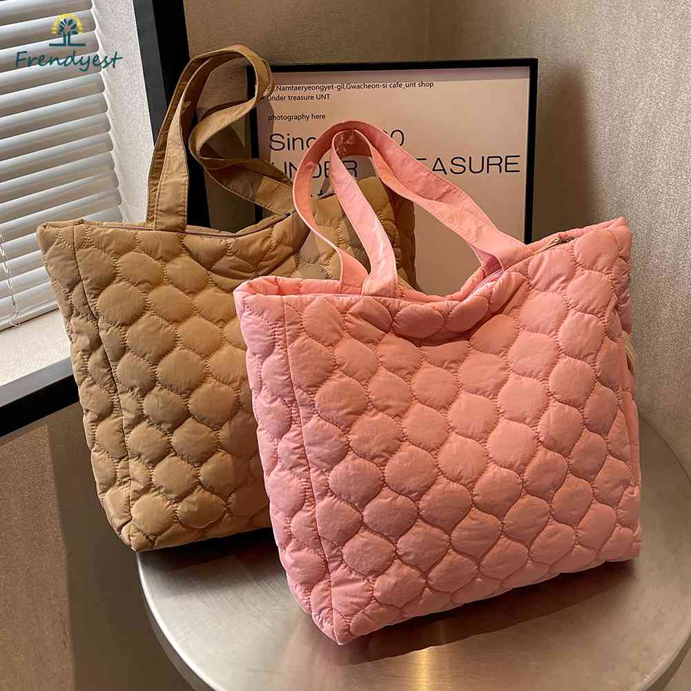Túi Xách Tay Đeo Vai Có Đệm Cotton Nylon Mềm Mại Thời Trang Mùa Đông Cho Nữ