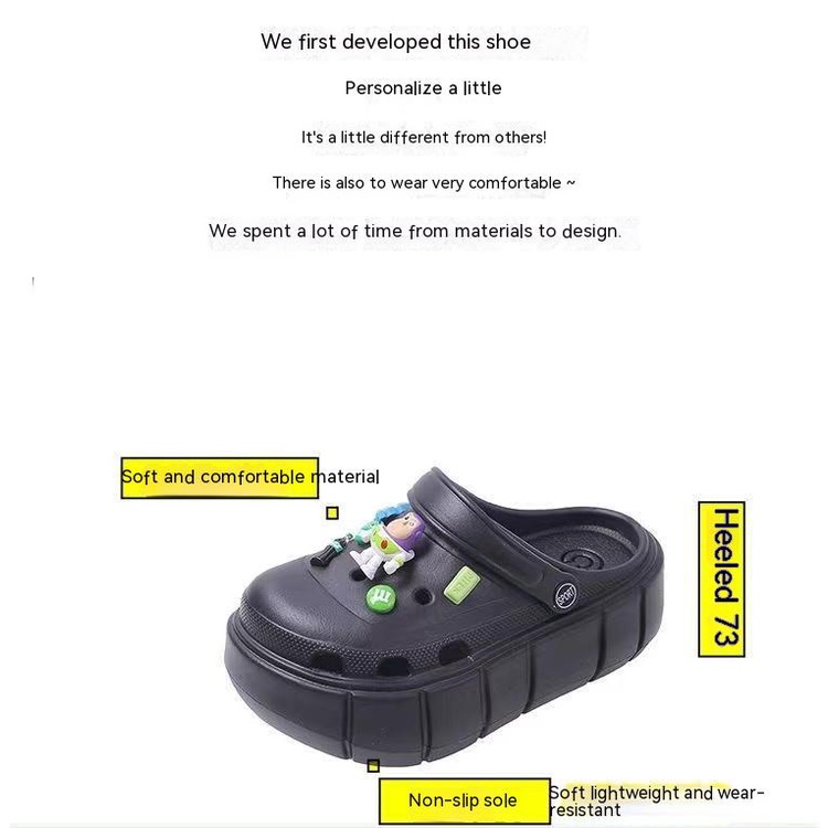 Dép Đế Dày Vừa Thiết Kế Đục Lỗ Dễ Thương DIY Cho Nữ