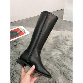 ORDER - Giày bốt, boot da mũi vuông cao cổ Hàn Ulzzang (Có ảnh thật)