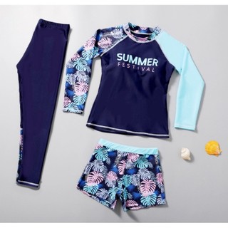 Bộ bơi dài tay set 3 team play và summer fesival