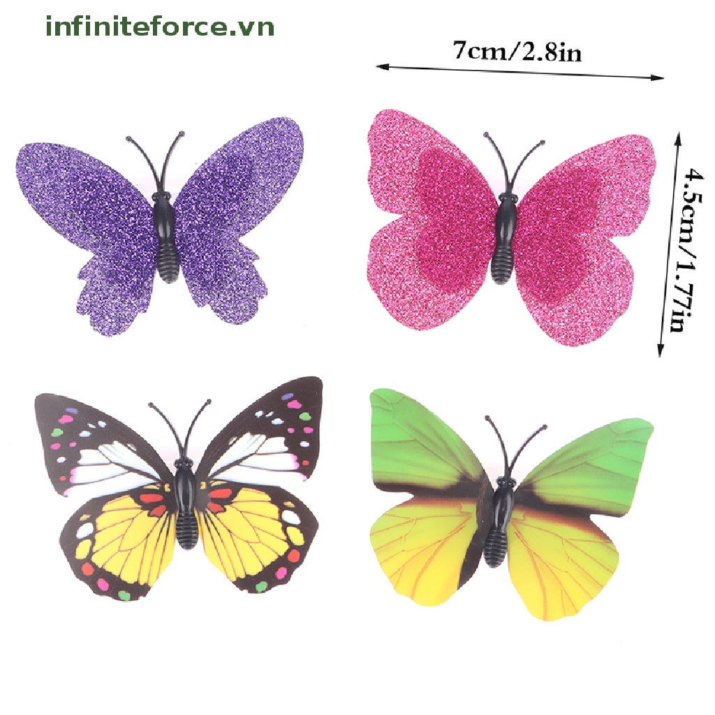 1 Đèn Ngủ Hình Bướm 3D Nhiều Màu Trang Trí Phòng Khách