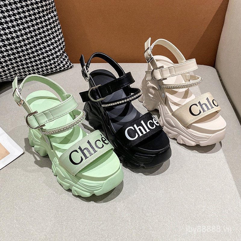 2023Dép bánh mì thời trang nữ quai ngang bản to phong cách hiện đại đế cao, dép quai thuê hàng cao cấp DN