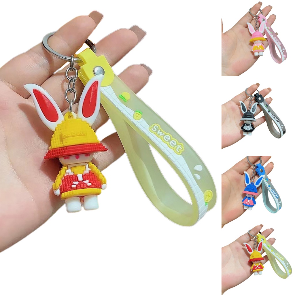 Móc Khóa Hình Thỏ Hoạt Hình Đáng Yêu