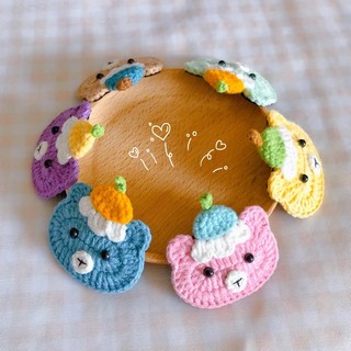 Kẹp tóc hình gấu bằng len handmade
