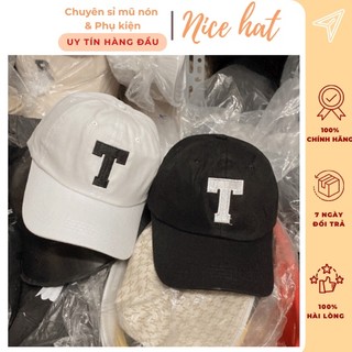 Mũ lưỡi trai , nón kết nam nữ thêu chữ T form unisex đen, trắng ảnh thật - LT28