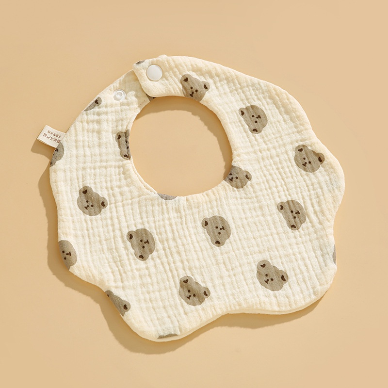 Yếm Ăn Cotton 6 Lớp Mềm Mại Hình Cánh Hoa Dành Cho Bé Sơ Sinh 2023