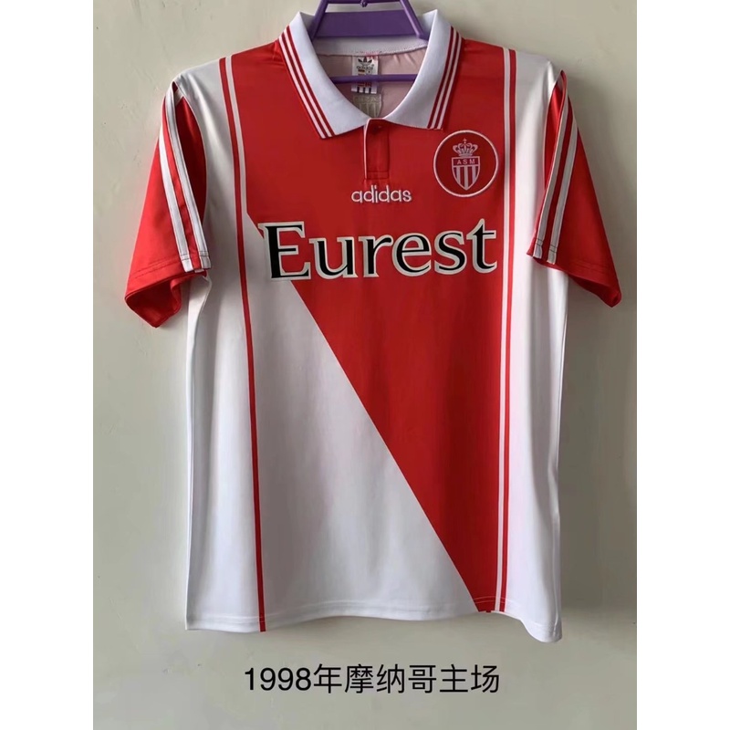 Áo Thun Bóng Đá Ngắn Tay Phong Cách Vintage 1998 Monaco Cá Tính
