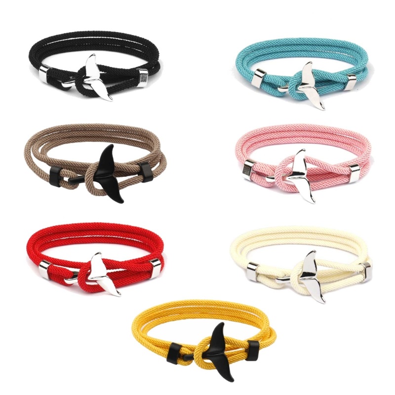 Vòng Tay Sợi Nylon Mặt Hình Đuôi Nàng Tiên Cá Có Thể Điều Chỉnh Kích Cỡ