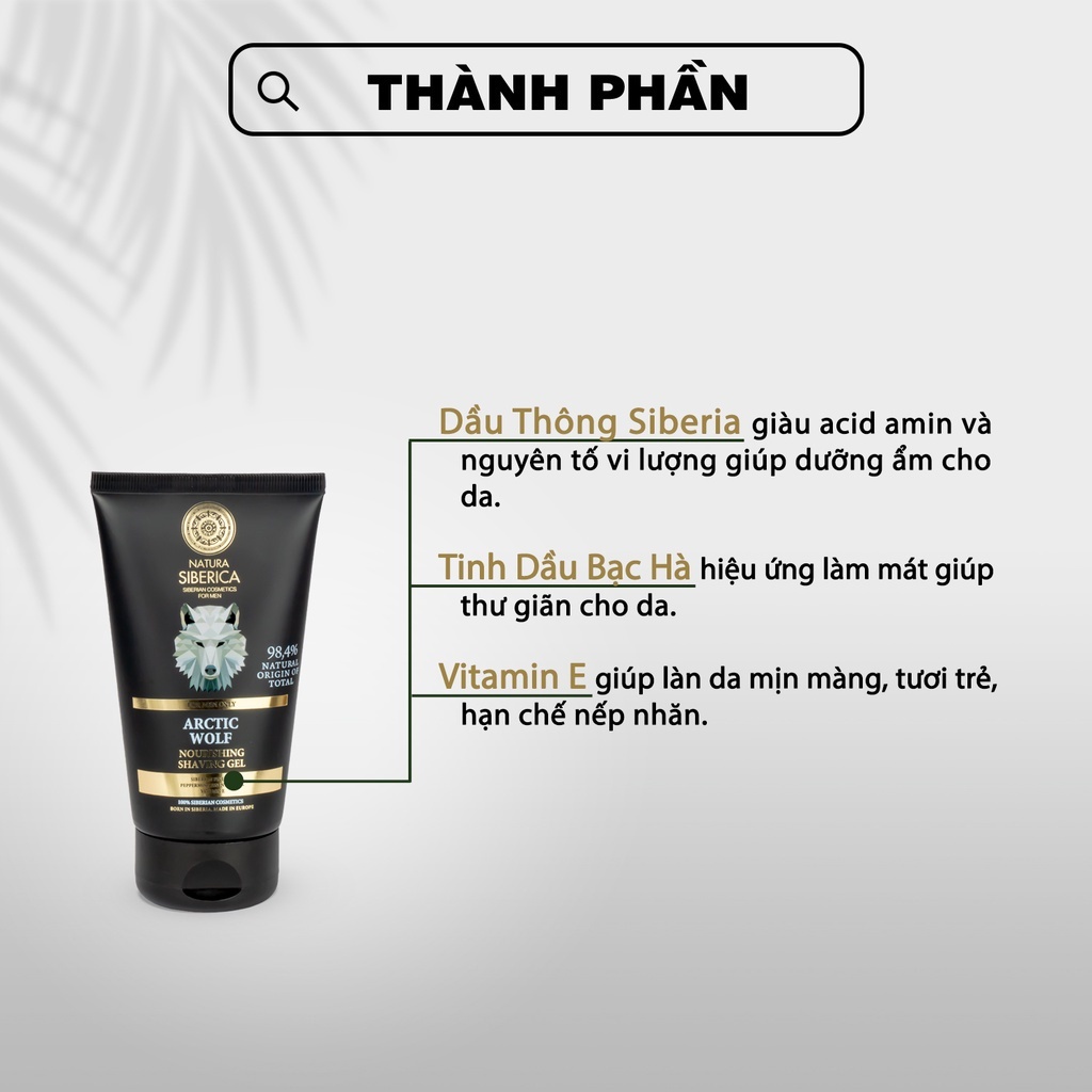 Gel Cạo Râu Dịu Nhẹ Natura Siberica Men 150ml