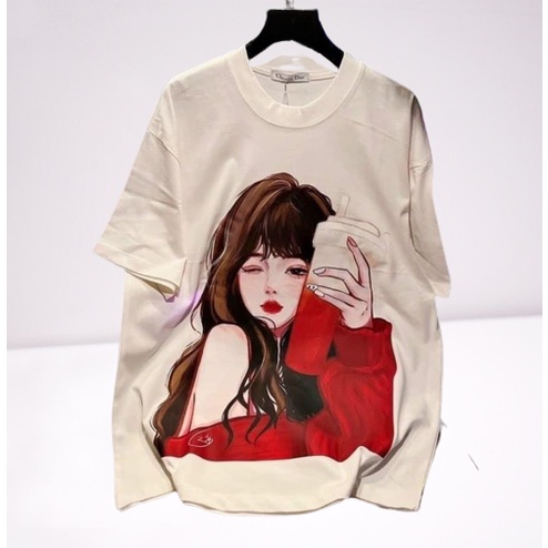 Áo Thun Nữ Form Rộng , Áo Phông Unisex chất Cotton không xù hàng Quảng Châu Siêu Đẹp, Áo cộ tay nữ cổ tròn cotton khô
