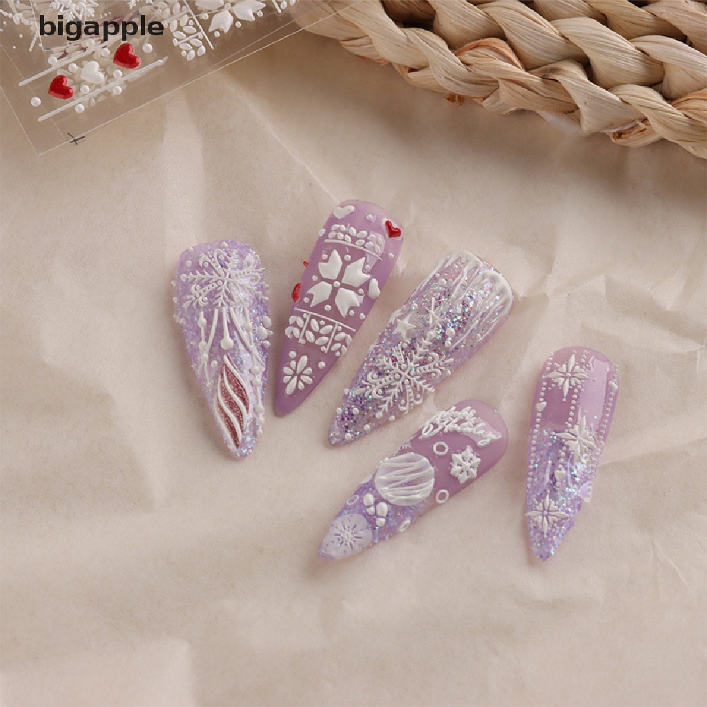 Miếng Dán Họa Tiết Bông Tuyết 5D Dùng Để Trang Trí Móng Nghệ Thuật