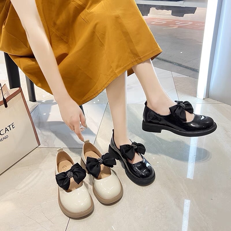 Giày búp bê nữ, giày lolita QCCC đế bằng giày chất da mềm phong cách hàn quốc đi chơi trẻ trung cá tính kèm ảnh thật