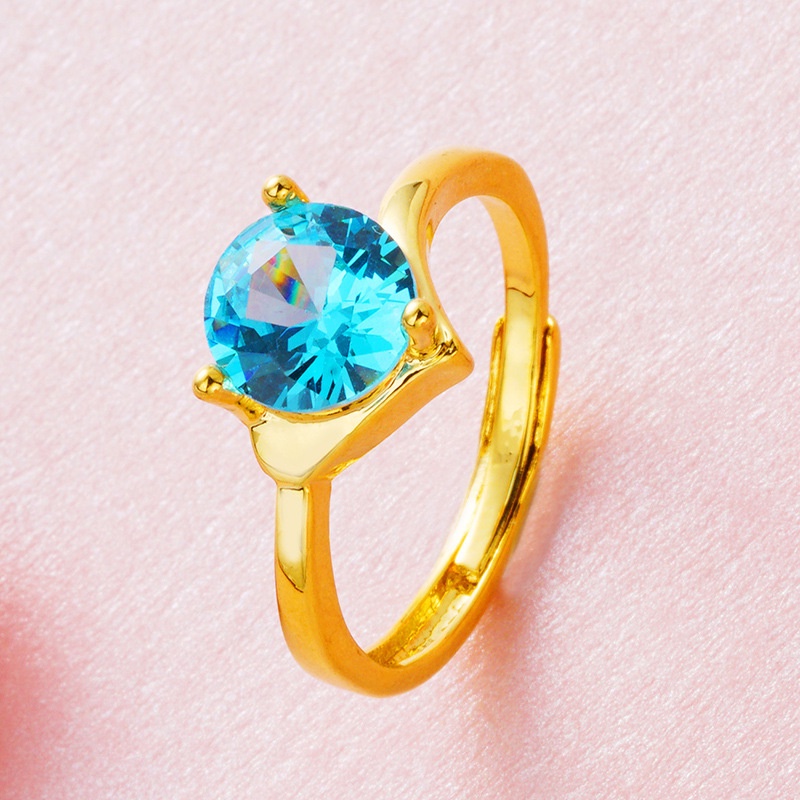 Pmrawc | Nhẫn Mạ Vàng 18K Đính Đá Zircon FS368