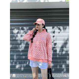 MLB hoodie hồng chữ