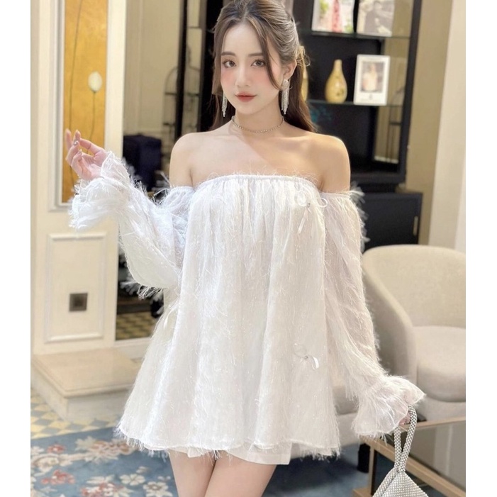[NEW] Áo trễ vai kim tuyến dáng dấu quần mặc xinh ,HÀNG LOẠI 1 , mặc đi dự tiệc , sinh nhật , kỉ yếu /Jennycloset