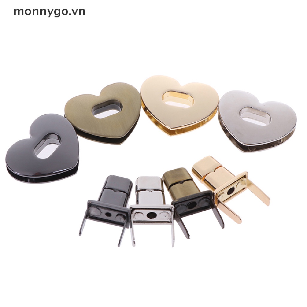Monnygo Khóa Kim Loại Cứng Hình Trái Tim Cho Túi Xách DIY Vn VN