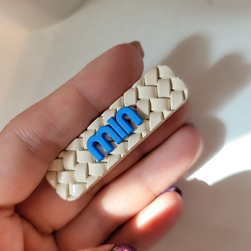 Kẹp Tóc Nhỏ Nhắn In Chữ Lưới Hình Thoi Màu Sắc Ngọt Ngào Phong Cách Hàn Quốc Ins