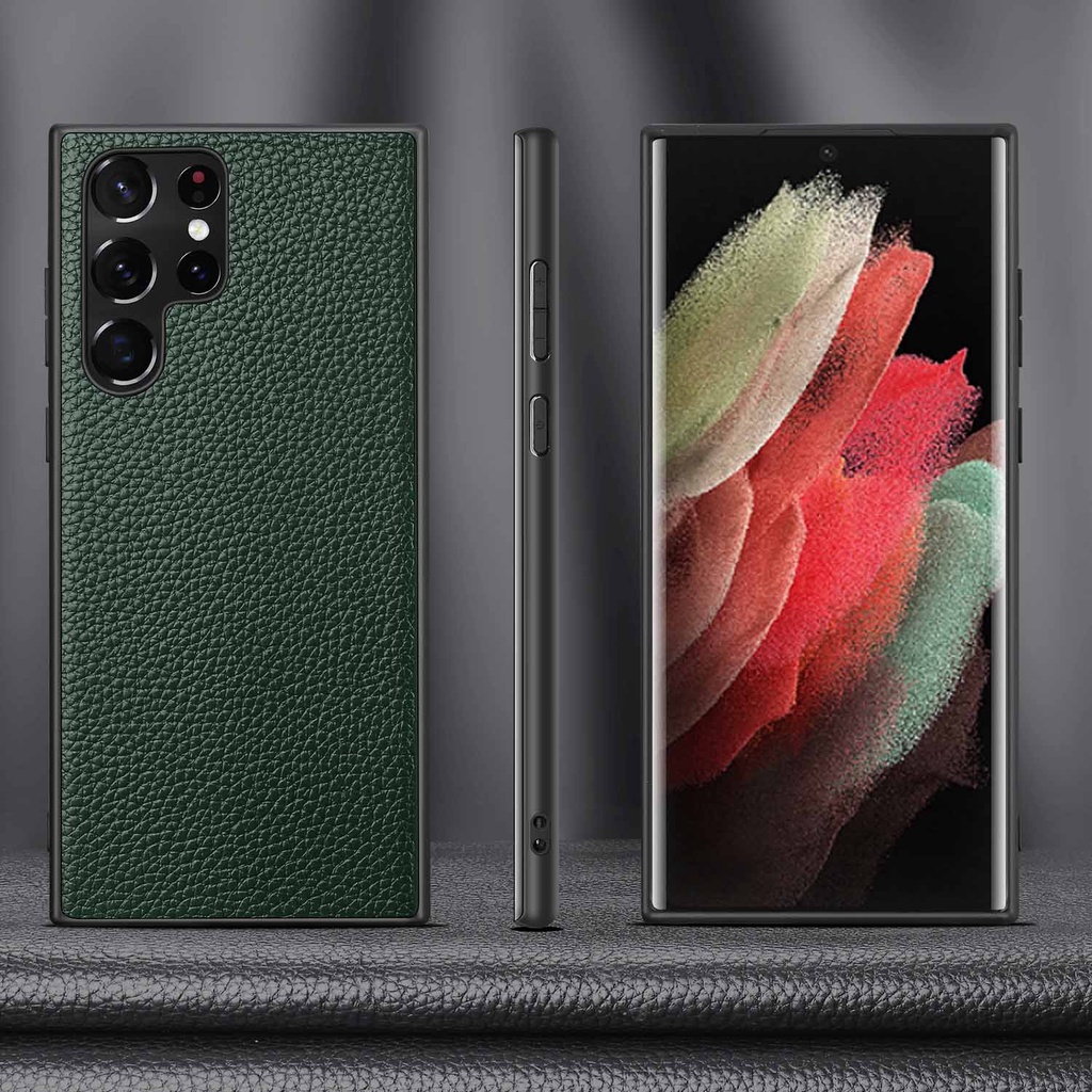Ốp Điện Thoại Da Bò Thật Cao Cấp Cho Samsung Galaxy S23 Ultra S22 Plus S21 Note 20 Ultra