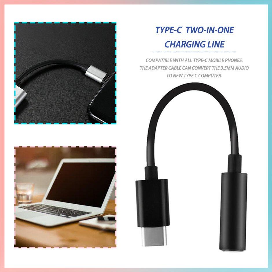 【giao hàng hôm nay>>>Mini Portable Type-C to 3.5mm Earphone Cable Adapter USB 3.1 Type C USB-C Male to 3.5 audio Female Jack for Xiaomi