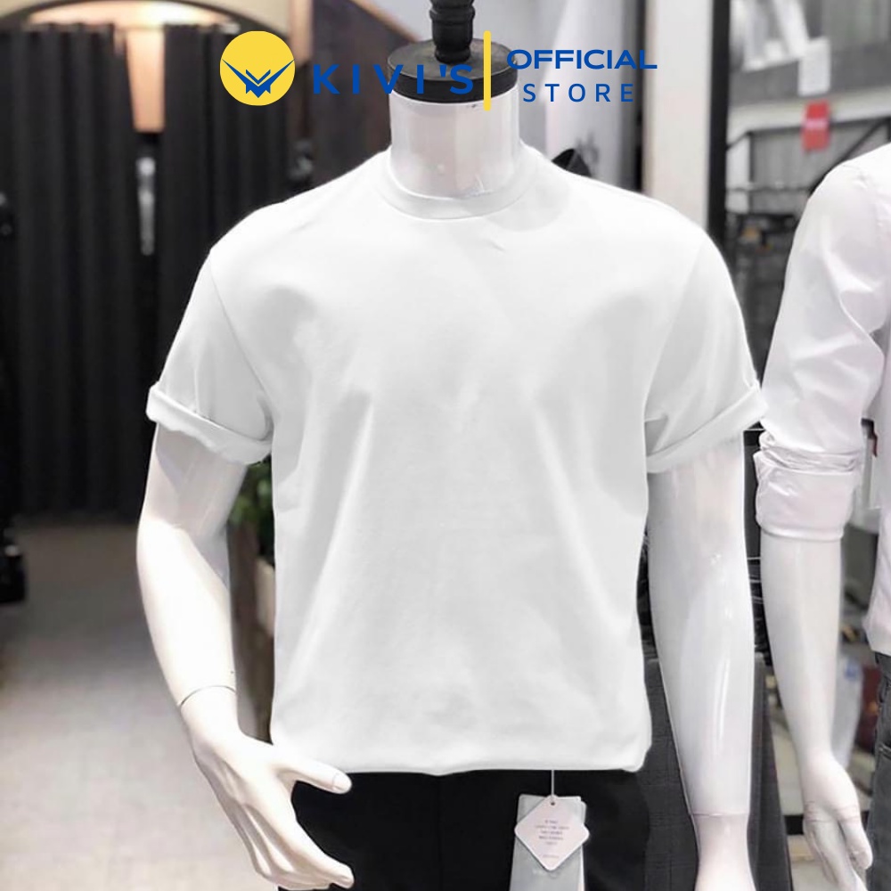 Áo Thun Trơn Cotton 100% 4 Chiều Áo Phông Trơn Màu Trắng Đen Cà phê Vàng Unisex Form Rộng  KIVI'S
