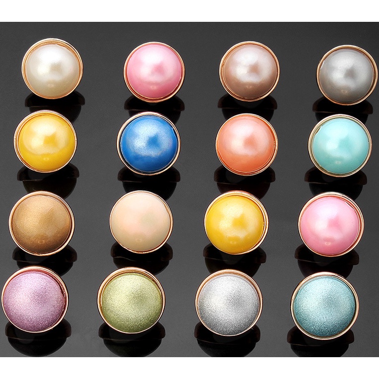 Set 5 Nút Tròn Đính Ngọc Trai Giả 10MM