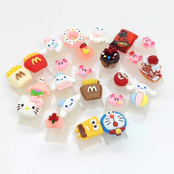 1 Nút Bàn Phím Handmade Trong Suốt Họa Tiết Dễ Thương Độc Đáo Cho Bé