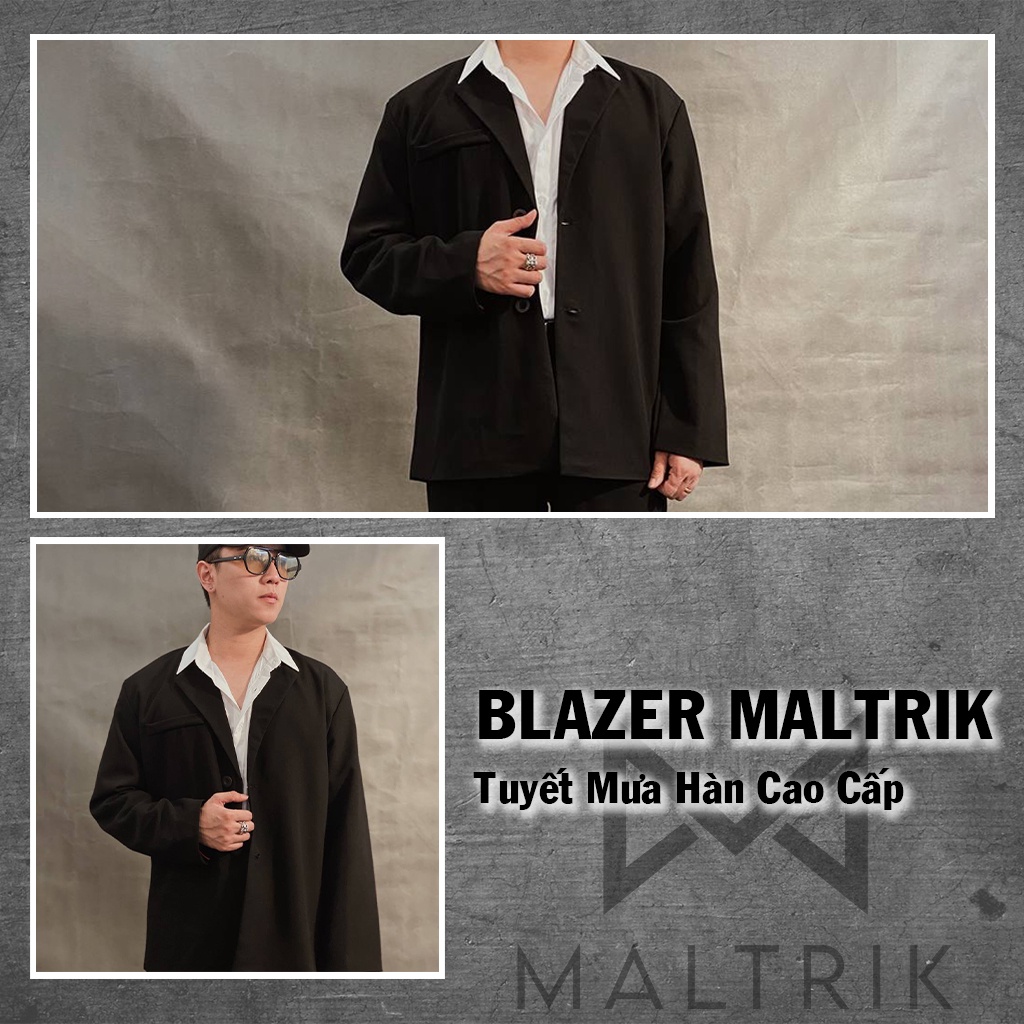 Áo khoác blazer nam bigsize  MALTRIK dáng dài phong cách Hàn Quốc lịch lãm chất liệu tuyết mưa cao cấp