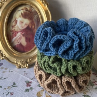 Cột Tóc Scrunchies Len Handmade