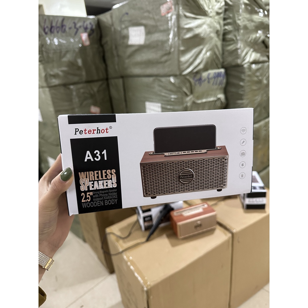 Loa Bluetooth XM-516 thùng gỗ bass hay , thiết kế sang trọng , có giá để điện thoại hỗ trợ TF,USB,AUX tặng kèm mic hát | BigBuy360 - bigbuy360.vn