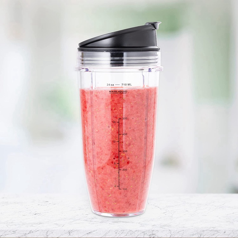 Bộ 2 Cốc Đánh Trứng 24 Oz Kèm Nắp Và Lưỡi Dao Tiện Dụng Cho Ninja (Auto IQ BL480 BL482 BL642 NN102 BL682 BL450)