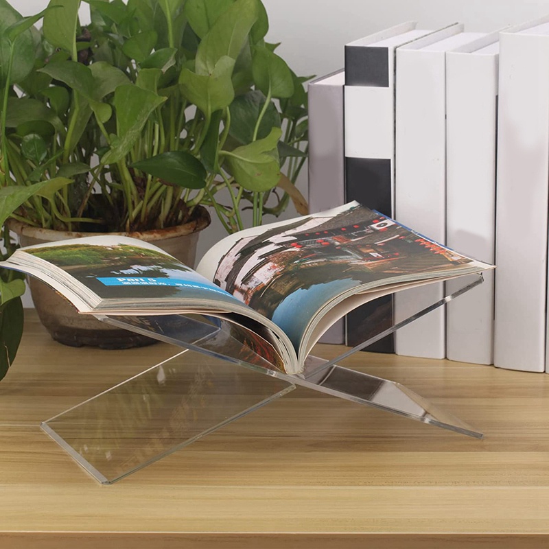 Set 2 Giá Đỡ Sách Bằng Acrylic Trong Suốt Dùng Trưng Bày Và Đọc Sách