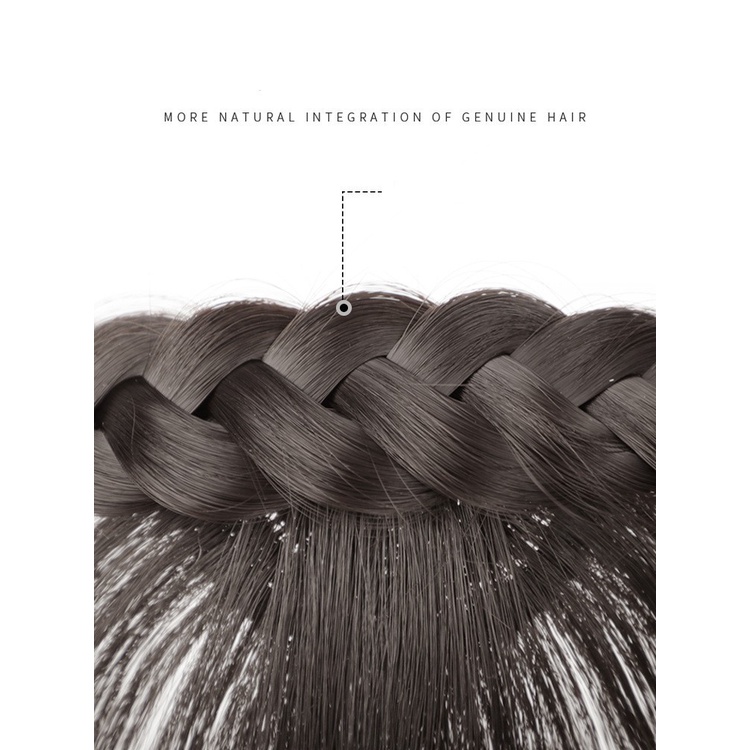 Phụ Kiện Tóc Mái Giả Thắt Bím Xương Cá Vô Hình Kiểu Ngọt Ngào Cho Nữ