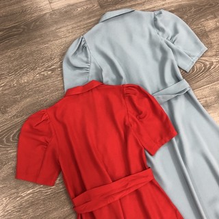 Đầm sơ mi Mixxo tay phồng