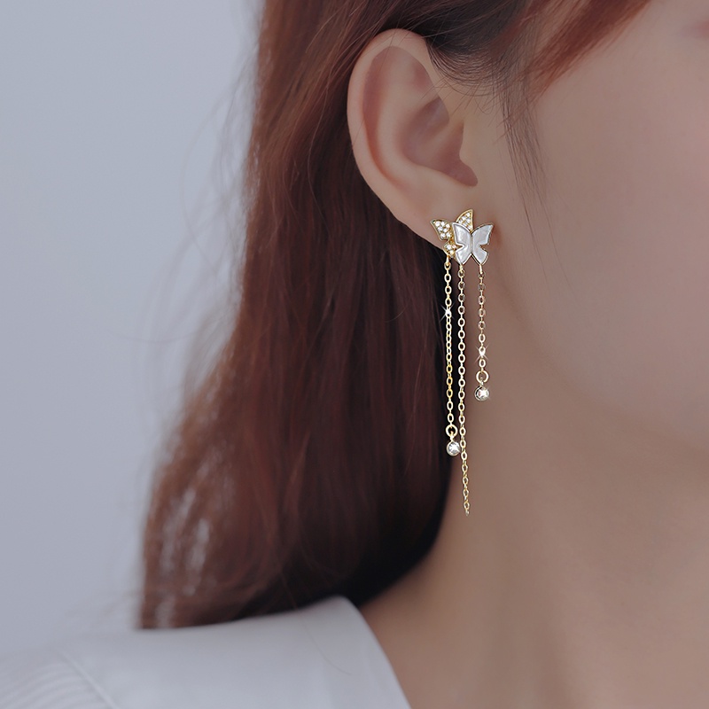 Khuyên Tai Tua Rua Hai Đầu Hình Bướm Chất Lượng Cao