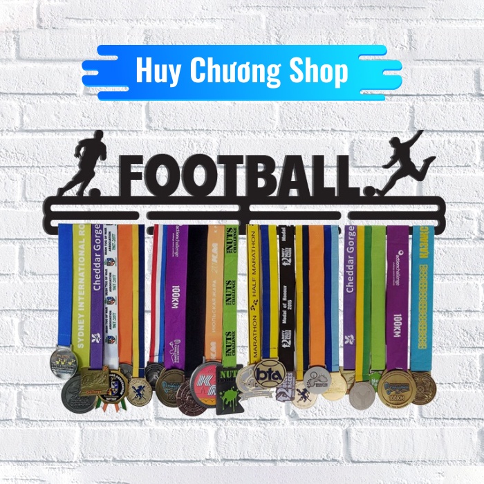 Giá treo huy chương bóng đá - football - sắt sơn tĩnh điện