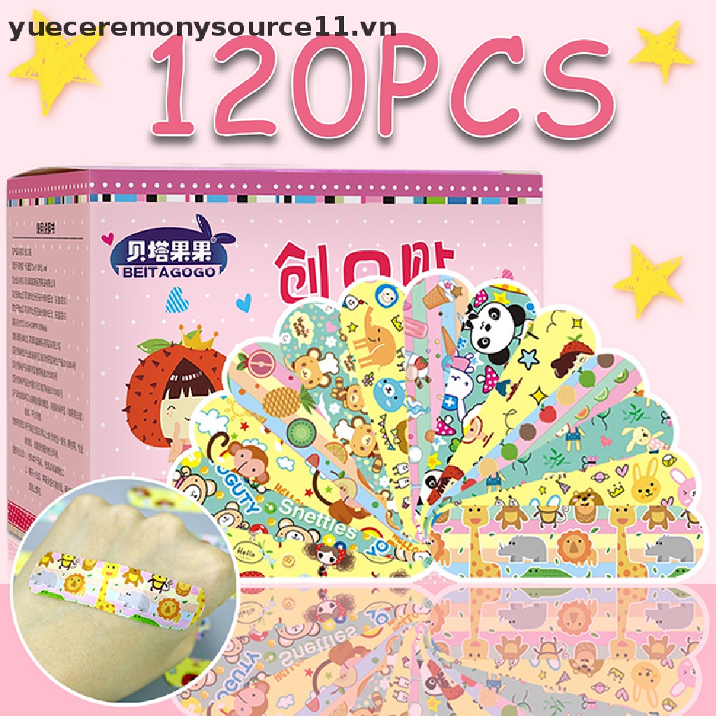 Bộ 120 Miếng Băng Keo Cá Nhân Thoáng Khí Chống Nước Họa Tiết Hoạt Hình