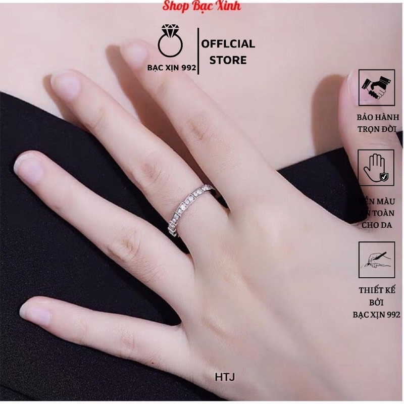 Nhẫn nữ bac ta , nhẫn đốt trúc đính đá.