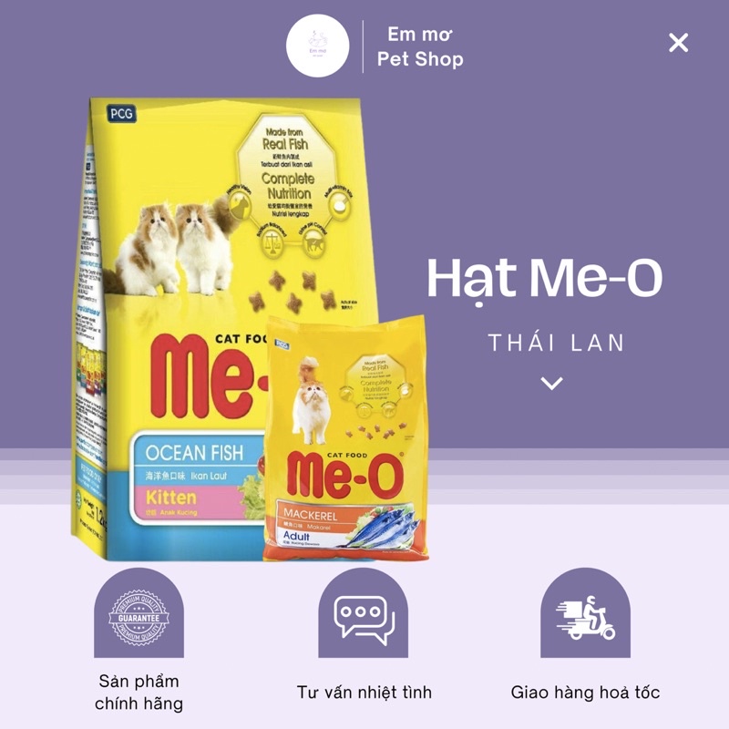 Hạt ME-O Xuất Xứ Thái Lan Cho Mèo Trưởng Thành Và Mèo Con Giúp Tăng Cường Hệ Miễn Dịch - Túi seal 350gr
