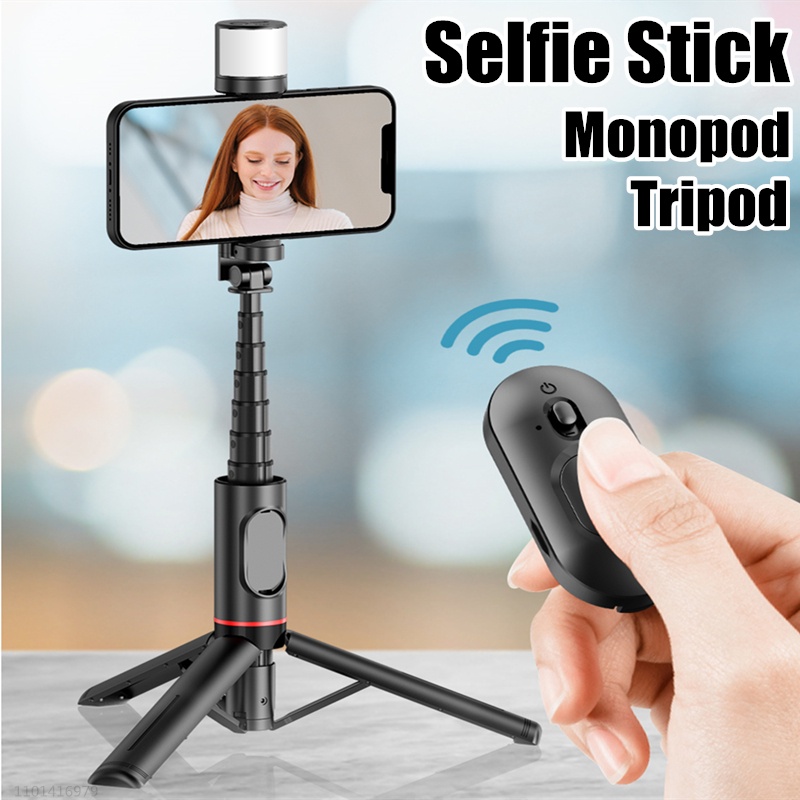 Gậy Tự Sướng Bluetooth Không Dây Q12S Gập Lại Được Bằng Hợp Kim Nhôm Có Đèn Led Cho iphone Xiaomi Samsung Android Ios