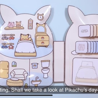 Squishy giấy nhà của Pikachu Doll House