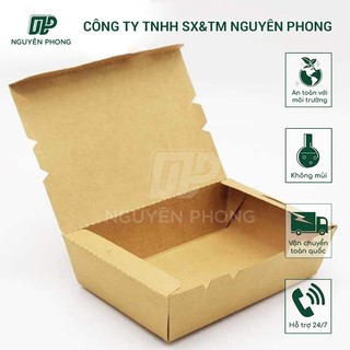 50 hộp giấy nắp gập full đựng thức ăn