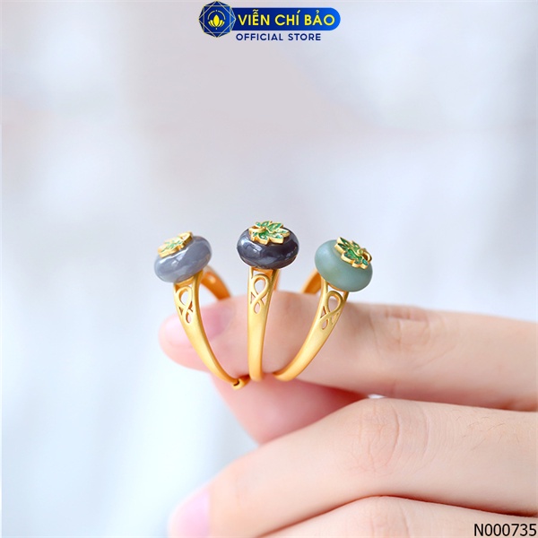 Nhẫn khổng tước xanh chất liệu bạc Thái 925 thời trang phụ kiện trang sức nữ Viễn Chí Bảo N000735-X