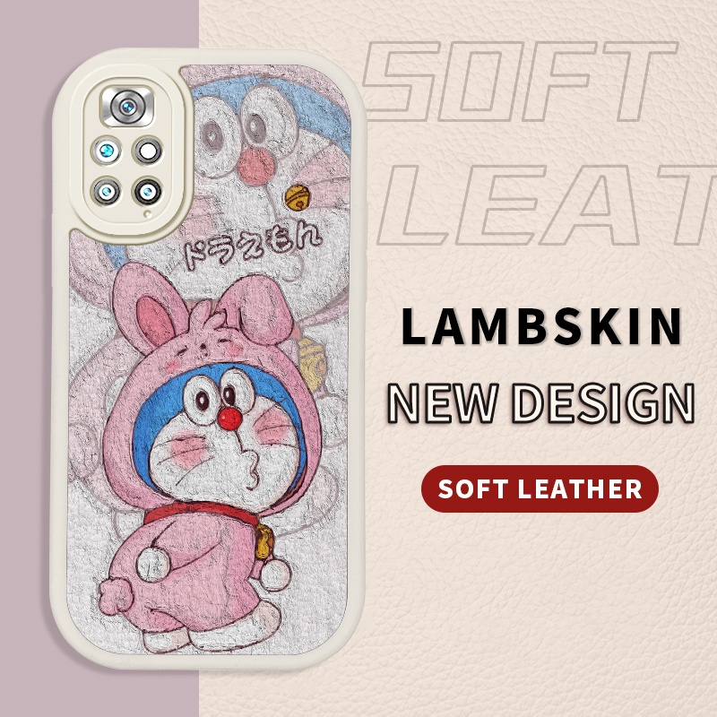 Ốp Điện Thoại Da PU Viền Silicon Họa Tiết Hoạt Hình Doremon Dễ Thương Chống Sốc Cho Xiaomi Redmi Note 11 Note 11S 4G