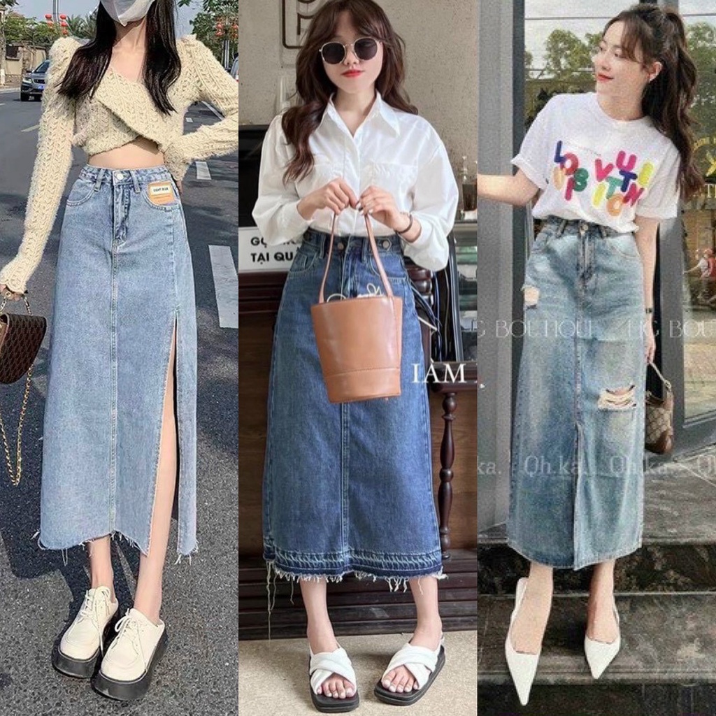 CHÂN VÁY JEANS (KÈM VIDEO HÌNH THẬT)