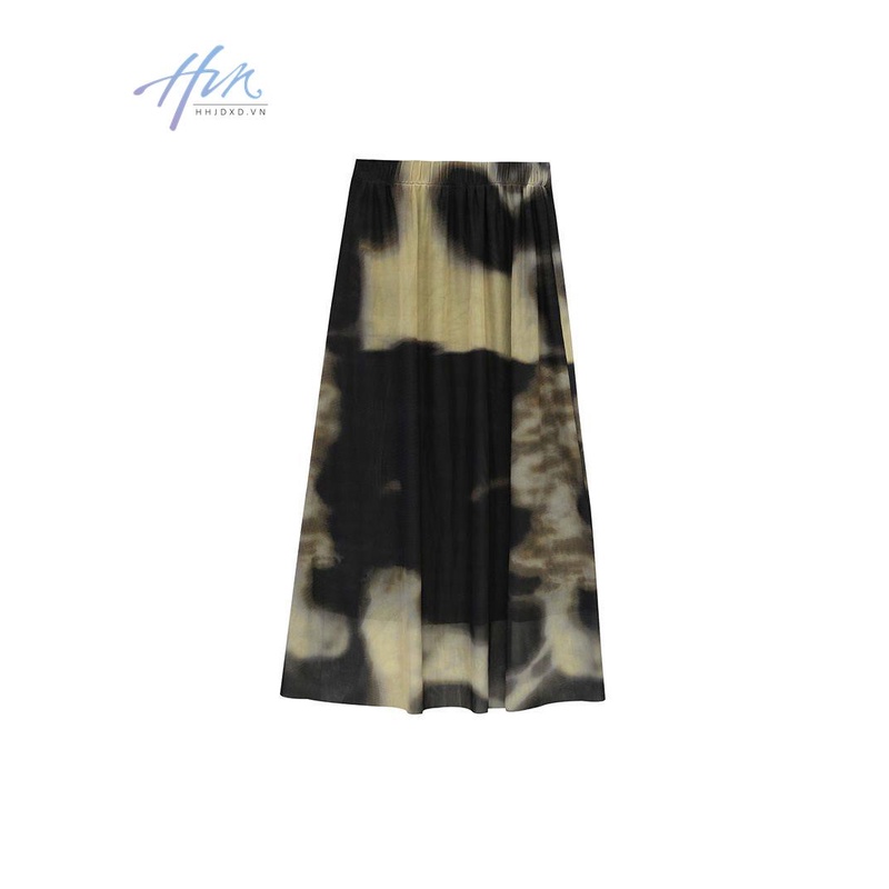 Hhjdxd2022 Chân Váy Chữ A Eo Cao Phối Lưới Nhuộm Màu Thời Trang Mùa Hè