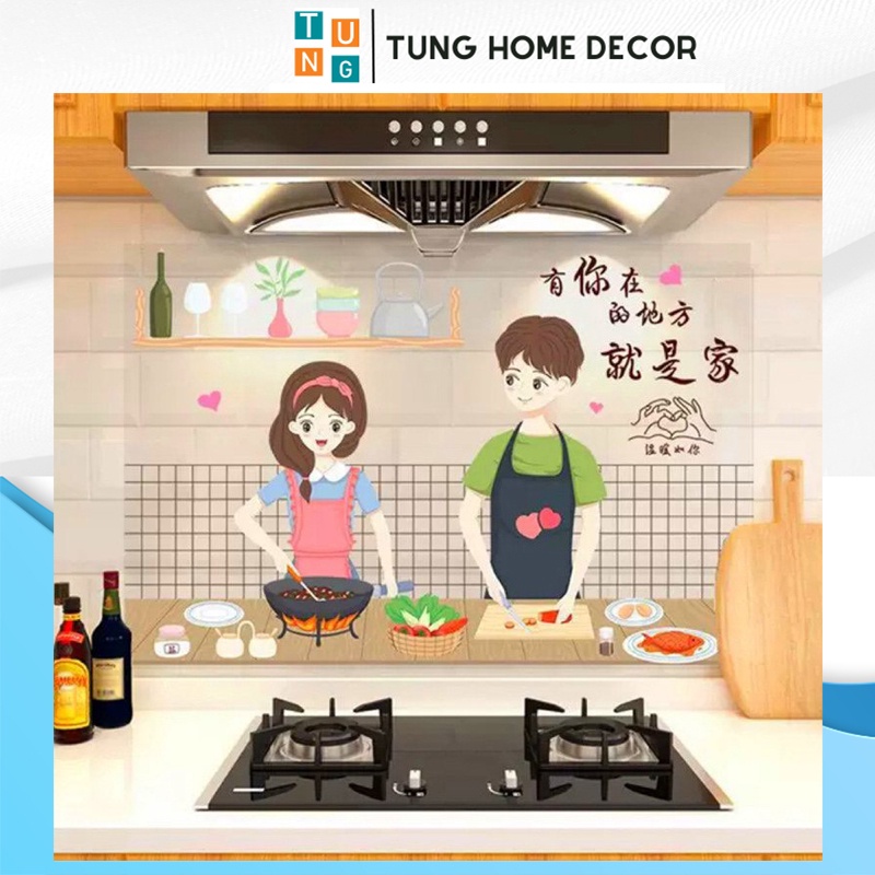 Decal dán bếp chống dầu mỡ cách nhiệt TUNG HOME DECOR COUPLE 2